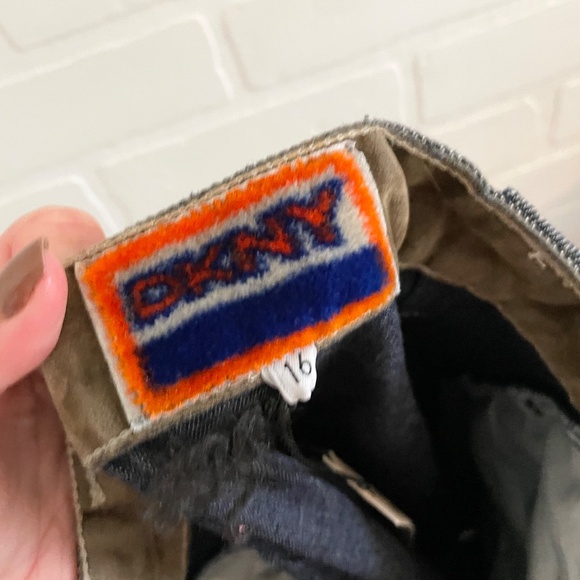 NWT Dead stock DKNY Y2K Denim Faux Suede Column skirt Grungy Artsy Dark wash S - Picture 13 of 15